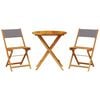 vidaXL 3d&iacute;ln&yacute; bistro set antracitov&yacute; textil a masivn&iacute; dřevo