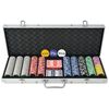vidaXL Poker set s 500 laserov&yacute;mi žetony z hlin&iacute;ku
