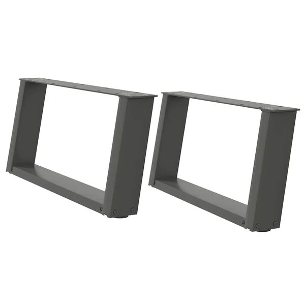 vidaXL Nohy konferenčn&iacute;ho stolku ve tvaru U 2 ks antracitov&eacute; 60 x (30-31) cm ocelov&eacute;