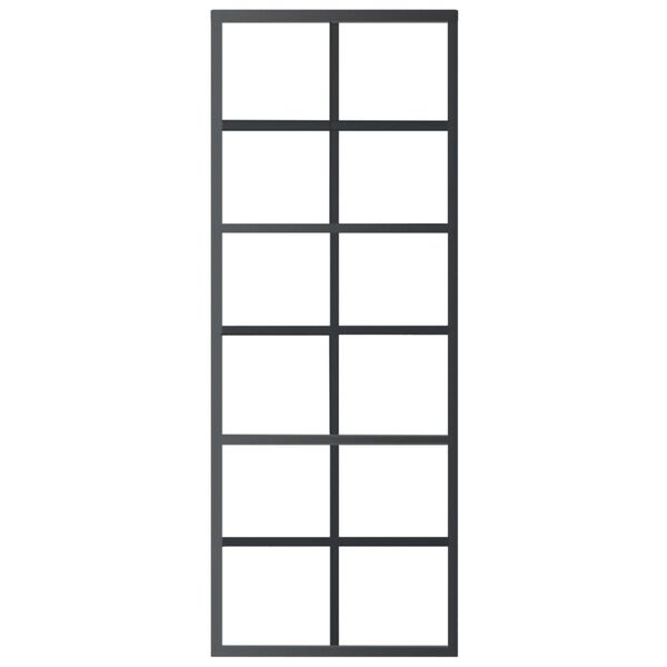 vidaXL Posuvné dveře s kováním ESG sklo a hliník 76 x 205 cm