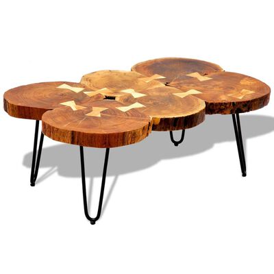 vidaXL Konferenční stolek 35 cm 6 dřevěných koláčů sheeshamové dřevo