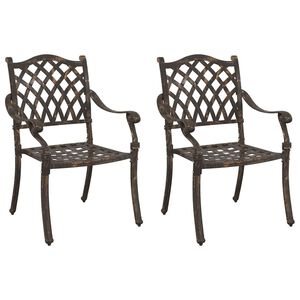 vidaXL Zahradn&iacute; křeslo 2 pcs Bronzov&aacute; 56 x 55 x 92.5 cm Hlin&iacute;k