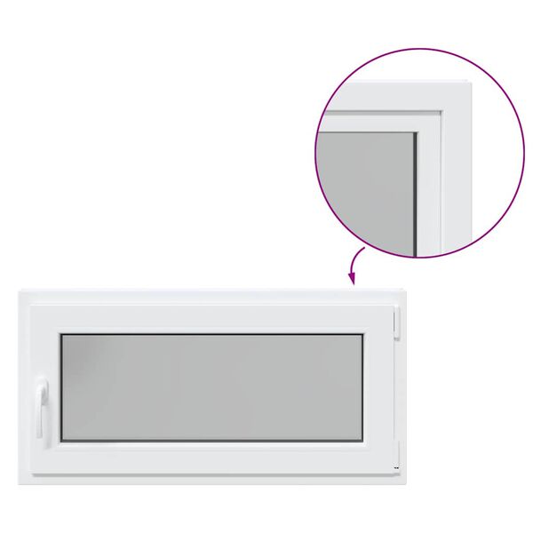 vidaXL Okno do sklepa "RISOR" 100x50 cm otev&iacute;ravě-sklopn&eacute; DIN prav&eacute; b&iacute;l&eacute;