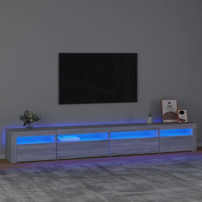 vidaXL TV skříňka s LED osvětlením šedá sonoma 270 x 35 x 40 cm