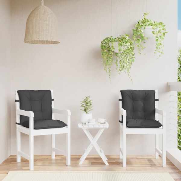 vidaXL Podu&scaron;ky na židli n&iacute;zk&eacute; opěradlo 2 ks antracit melanž 100x50x7cm