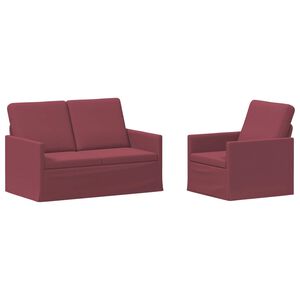 vidaXL Set pohovek 2 pcs V&iacute;no Červen&eacute; Textil