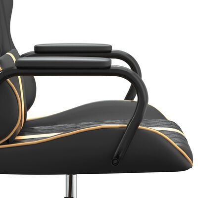 vidaXL Masážní herní židle zlatá a černá umělá kůže