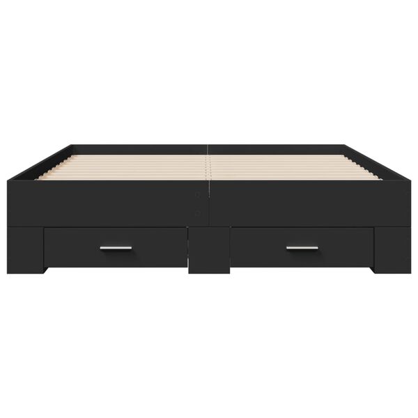 vidaXL Rám postele se zásuvkami černý 120 x 200 cm kompozitní dřevo