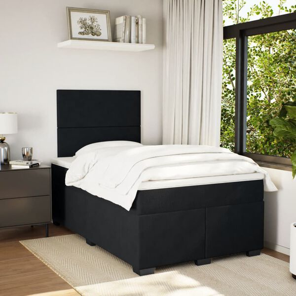 vidaXL Box spring postel s matrac&iacute; čern&aacute; 120 x 200 cm samet