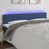 vidaXL Čelo postele s LED modré 200x5x78/88 cm textil