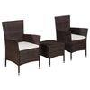 vidaXL 3d&iacute;ln&yacute; bistro set polyratan hněd&yacute;