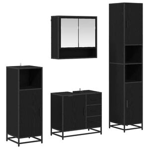 vidaXL Sada koupelnov&eacute;ho n&aacute;bytku 4 ks Čern&yacute; dub 35 x 37,5 x 188,5 cm