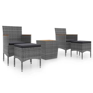 vidaXL 5d&iacute;ln&yacute; zahradn&iacute; bistro set polyratan a masivn&iacute; ak&aacute;cie &scaron;ed&yacute;