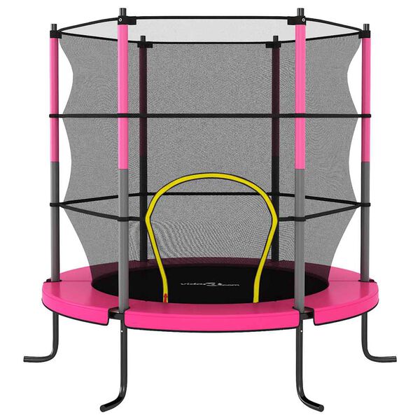 vidaXL Trampolína s bezpečnostní sítí kulatá 140 x 160 cm růžová
