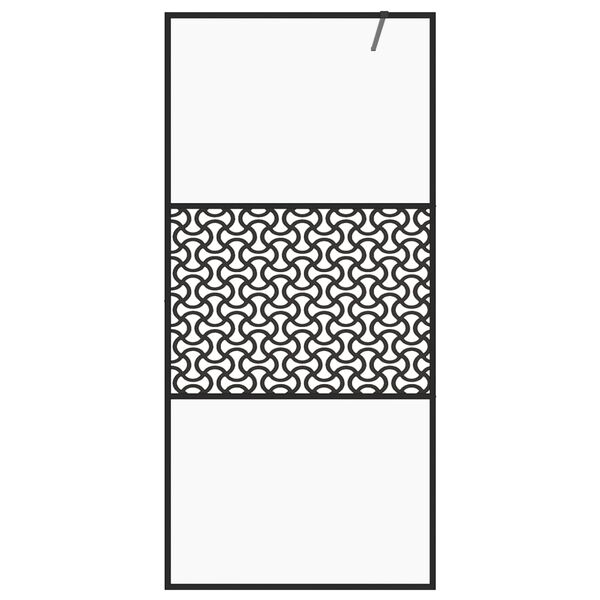 vidaXL Z&aacute;stěna do průchoz&iacute; sprchy čir&eacute; ESG sklo 115 x 195 cm čern&aacute;