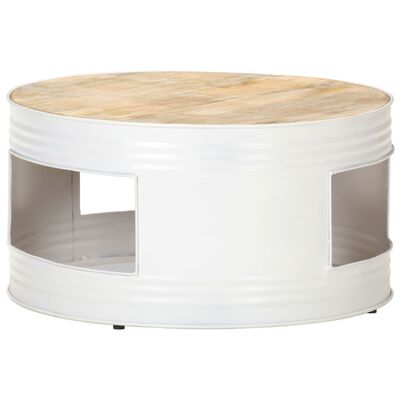vidaXL Konferenční stolek bílý 68x68x36 cm masivní mangovníkové dřevo