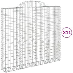 vidaXL Klenut&eacute; gabionov&eacute; ko&scaron;e 11ks 200x50x180/200cm pozinkovan&eacute; železo