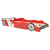 vidaXL Dětská postel ve tvaru závodního auta 90x200 cm červená