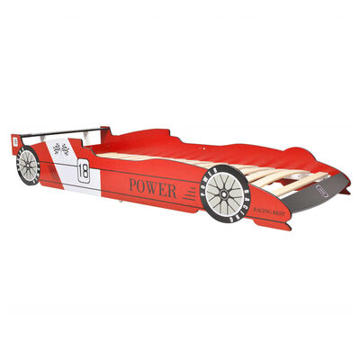 vidaXL Dětská postel ve tvaru závodního auta 90x200 cm červená