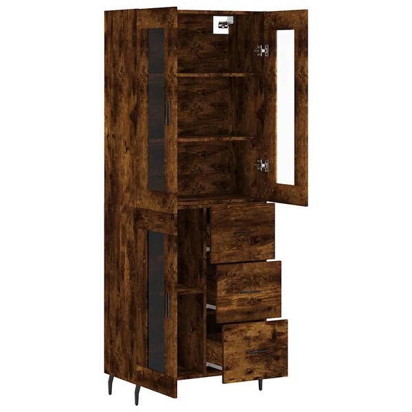 vidaXL Skř&iacute;ň highboard kouřov&yacute; dub 69,5 x 34 x 180 cm kompozitn&iacute; dřevo