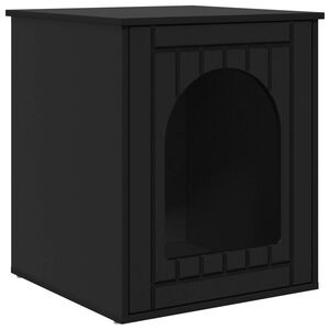 vidaXL Kočič&iacute; dům Čern&aacute; 53 x 52 x 62 cm Kompozitn&iacute; dřevo