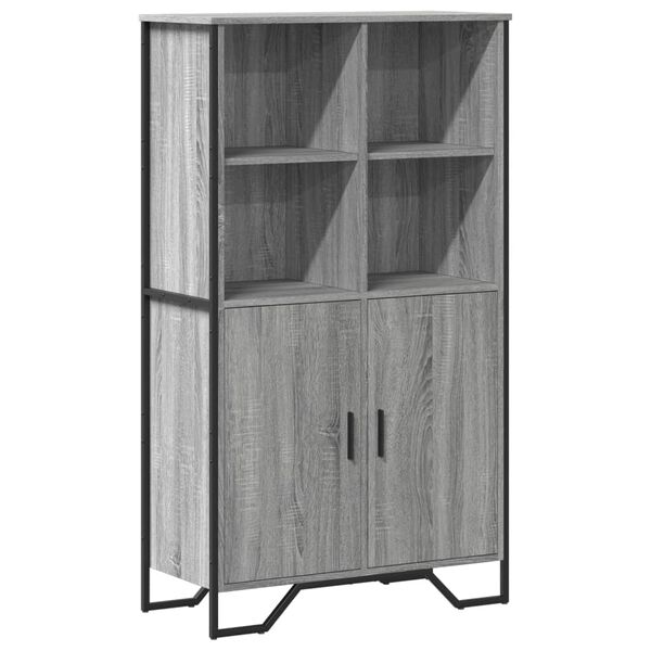 vidaXL Highboard &scaron;ed&yacute; sonoma 79,5 x 35,5 x 137,5 cm kompozitn&iacute; dřevo