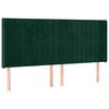 vidaXL Čelo postele typu u&scaron;&aacute;k tmavě zelen&aacute; 183x16x118/128 cm samet
