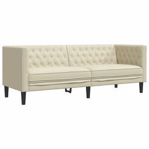 vidaXL Pohovka Chesterfield 3m&iacute;stn&aacute; kr&eacute;mov&aacute; uměl&aacute; kůže