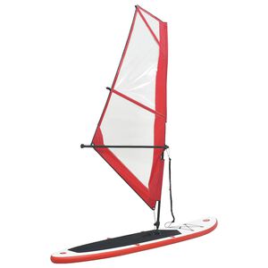 vidaXL Nafukovac&iacute; Stand Up Paddleboard s plachtou červeno-b&iacute;l&yacute;