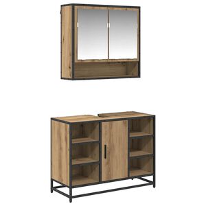 vidaXL Sada koupelnov&eacute;ho n&aacute;bytku 2 ks Artisanov&yacute; dub 80 x 33 x 60 cm