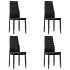 vidaXL J&iacute;deln&iacute; židle 4 ks čern&eacute; uměl&aacute; kůže