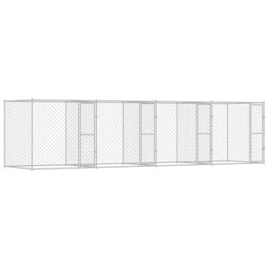 vidaXL Klec pro psa Stř&iacute;brn&aacute; 800 x 200 x 200 cm Pozinkovan&aacute; ocel
