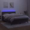 vidaXL Box spring postel s matrac&iacute; a LED tmavě &scaron;ed&aacute; 140x190 cm samet