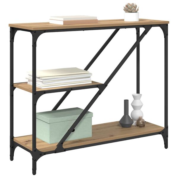 vidaXL Konzolov&yacute; stolek Artisanov&yacute; dub 88,5 x 30 x 75 cm