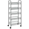 vidaXL Kuchyňsk&yacute; voz&iacute;k s 5 patry &scaron;ed&yacute; 46 x 26 x 105 cm železo