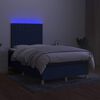 vidaXL Box spring postel s matrac&iacute; a LED modr&aacute; 120x190 cm textil