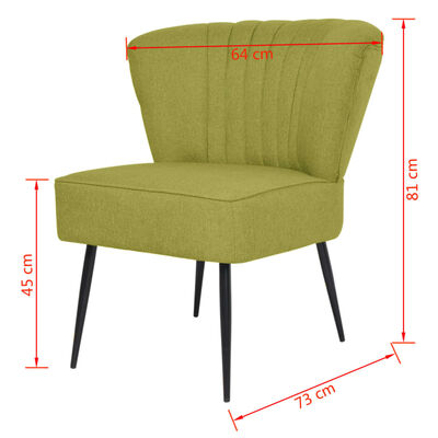 vidaXL Koktejlová židle zelená textil