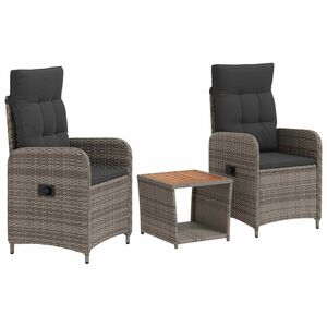 vidaXL Zahradn&iacute; lounge set 3 ks Světl&aacute; &scaron;ed&aacute; a tmav&aacute; &scaron;ed&aacute;