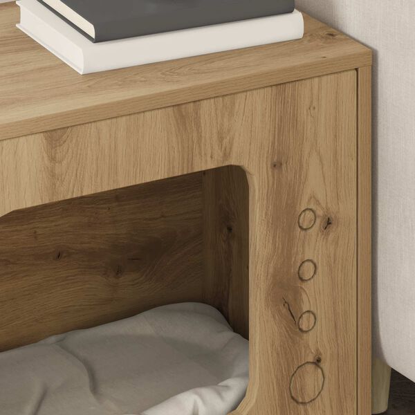 vidaXL Kočič&iacute; dům Uměleck&yacute; dub 51 x 30 x 42,5 cm kompozitn&iacute; dřevo