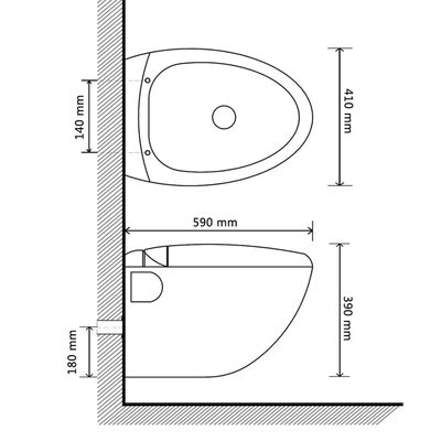 Nové závěsné černé WC vejčitého tvaru