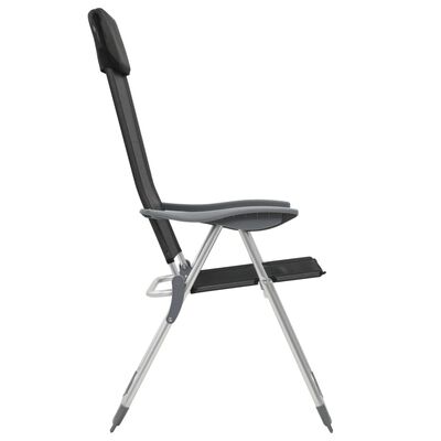 vidaXL Skládací kempingové židle z hliníku 2 ks černé