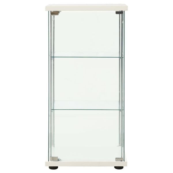 vidaXL Úložná skříňka tvrzené sklo bílá