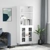vidaXL Skř&iacute;ň highboard b&iacute;l&aacute; 69,5 x 34 x 180 cm kompozitn&iacute; dřevo