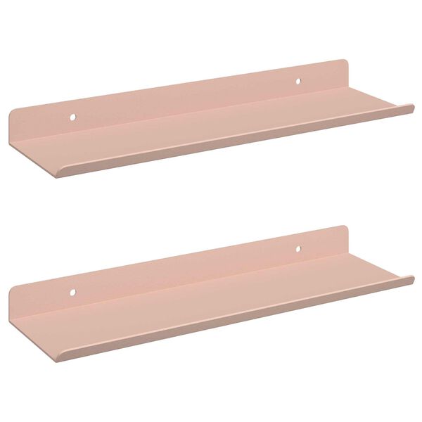 vidaXL Plovouc&iacute; police N&aacute;stěnn&yacute; 2 pcs Růžov&aacute; 30 x 9 x 2,5 cm Ocel