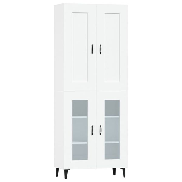 vidaXL Skř&iacute;ň highboard b&iacute;l&aacute; 69,5 x 34 x 180 cm kompozitn&iacute; dřevo
