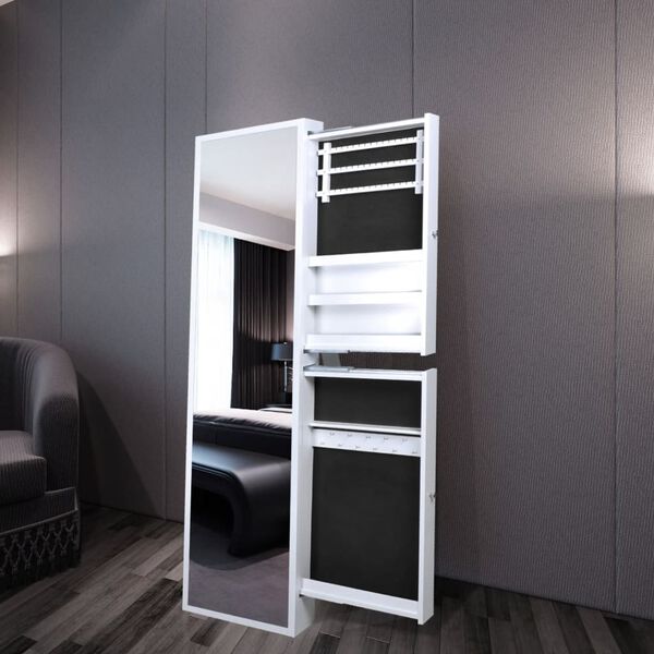 Šperkovnice / zrcadlo se dvěma bočními zásuvkami, bílá