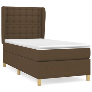 vidaXL Box spring postel s matrac&iacute; tmavě hněd&aacute; 80x200 cm textil