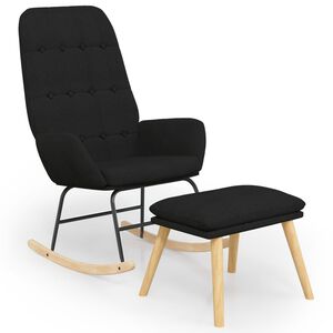 vidaXL Houpac&iacute; křeslo s podnožkou čern&eacute; textil
