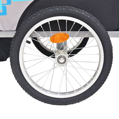 vidaXL Vozík za kolo šedý a modrý 30 kg