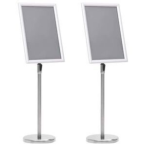 vidaXL Stojany na plak&aacute;ty 2 ks Stř&iacute;brn&aacute; 45 x 32,7 x 108 cm Hlin&iacute;k